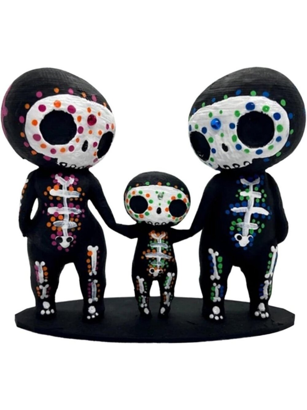 Cute Sugar Skull Couple Figurine Set - Day of the Dead Decor, Halloween